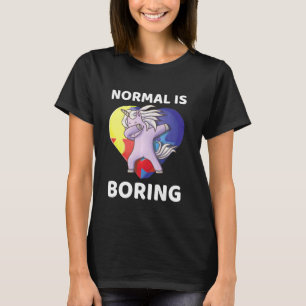 Normal Is Boring Autism Awareness Unicorn Dabbing T-Shirt
