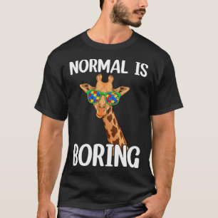 Normal Is Boring Cute Giraffe Animal Autism Awaren T-Shirt