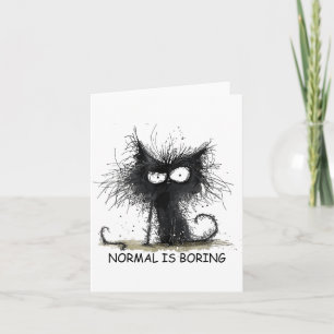 Normal Is Boring Funny Cat Graphic Tee Men Women Card