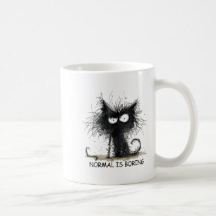 Normal Is Boring Funny Cat Graphic Tee Men Women  Coffee Mug