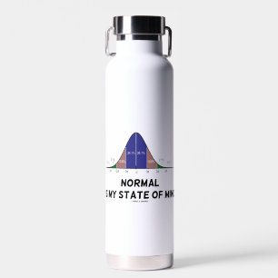 Normal Is My State Of Mind Bell Curve Geek Humour Water Bottle