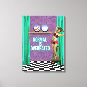 Normal is Overrated Funky & Fun Altered Art Canvas Print
