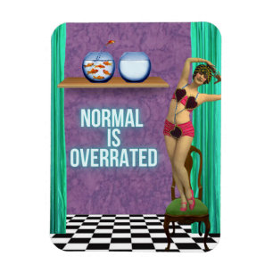 Normal is Overrated Funky & Fun Altered Art Magnet