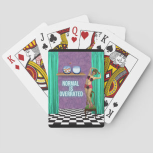 Normal is Overrated Funky & Fun Altered Art Playing Cards