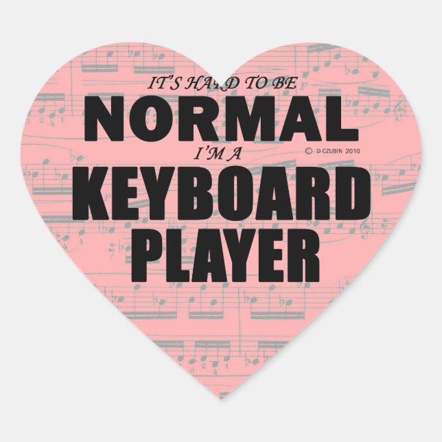 Normal Keyboard Player Heart Sticker (Front)