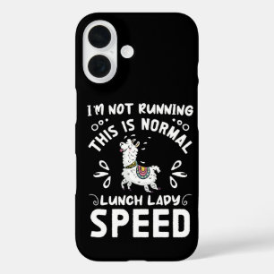 Normal Lunch Lady Speed Funny Llama Saying Humor iPhone 16 Case