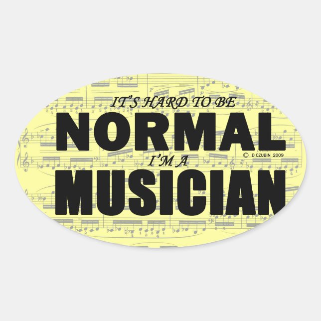 Normal Musician Oval Sticker (Front)