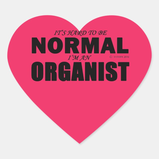Normal Organist Heart Sticker (Front)