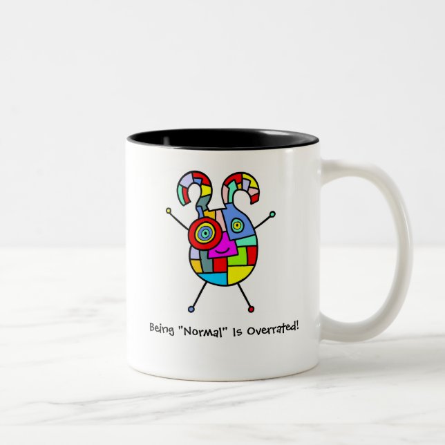 Normal Overrated (customisable) Two-Tone Coffee Mug (Right)