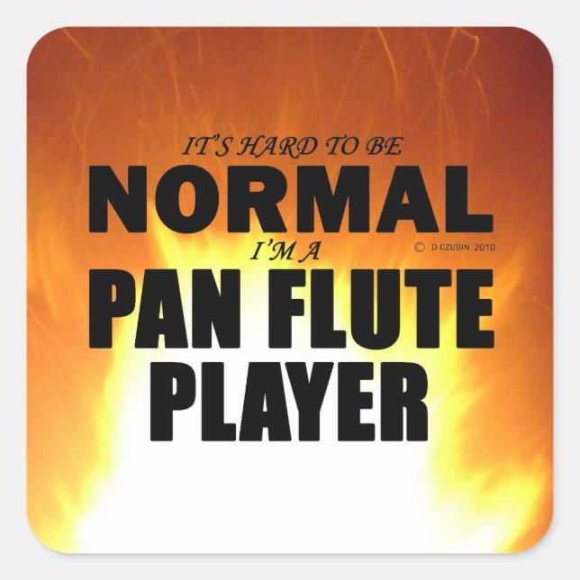 Normal Pan Flute Player Square Sticker (Front)