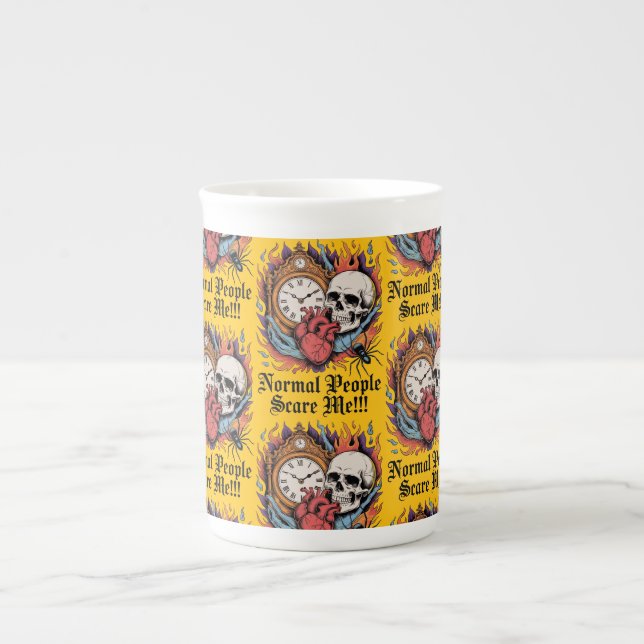 Normal People Scare Me Bone China Mug (Front)