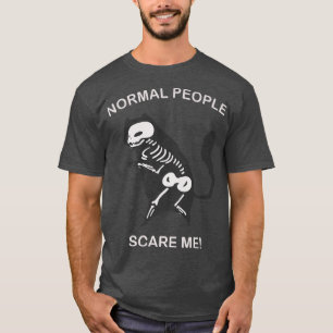 Normal People Scare Me Cat Skeleton Design Hallowe T-Shirt