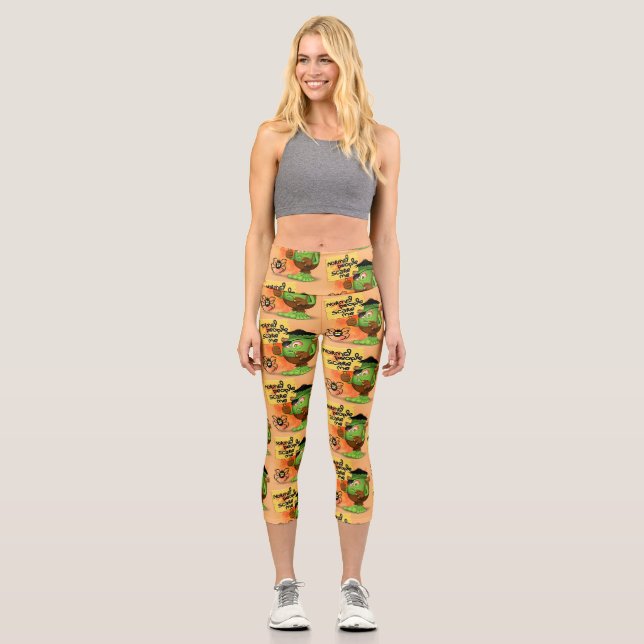 'Normal People Scare Me' Frankenstein Character Capri Leggings (Front)