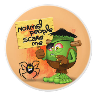 'Normal People Scare Me' Frankenstein Character Ceramic Knob