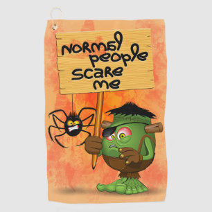 'Normal People Scare Me' Frankenstein Character Golf Towel
