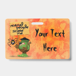 'Normal People Scare Me' Frankenstein Character ID Badge