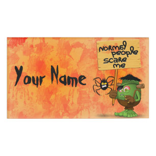 'Normal People Scare Me' Frankenstein Character Name Tag