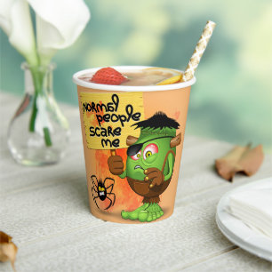 'Normal People Scare Me' Frankenstein Character Paper Cups
