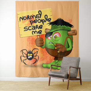 'Normal People Scare Me' Frankenstein Character Tapestry