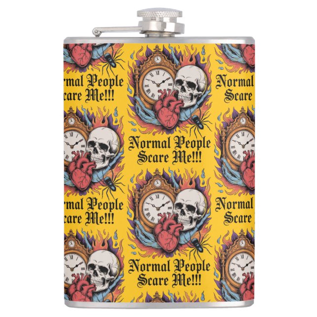 Normal People Scare Me Hip Flask (Front)