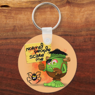 'Normal People Scare Me' Humorous Frankenstein Key Ring