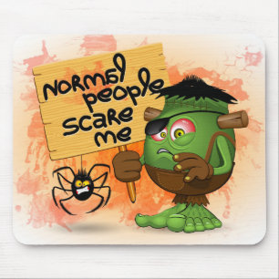 'Normal People Scare Me' Humorous Frankenstein Mouse Mat