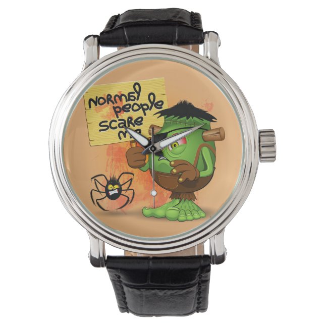 'Normal People Scare Me' Humorous Frankenstein Watch (Front)