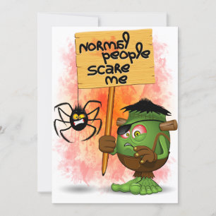 'Normal People Scare Me' Humourous Frankenstein Invitation