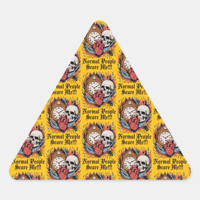 Normal People Scare Me Triangle Sticker (Front)