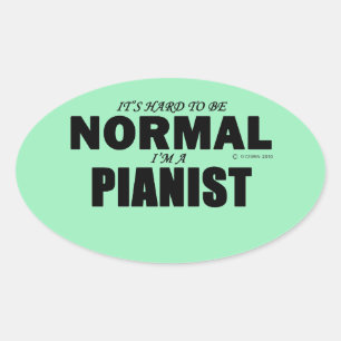 Normal Pianist Oval Sticker