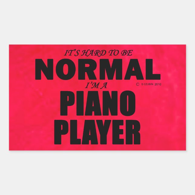 Normal Piano Player Rectangular Sticker (Front)