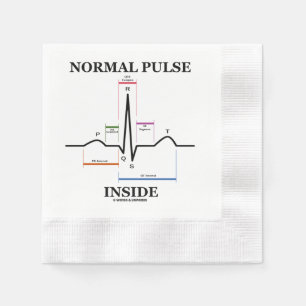Normal Pulse Inside Heartbeat Electrocardiogram Napkin