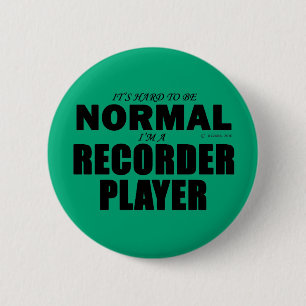 Normal Recorder Player 6 Cm Round Badge