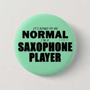 Normal Saxophone Player 6 Cm Round Badge