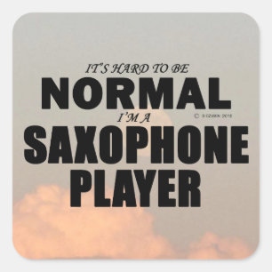 Normal Saxophone Player Square Sticker