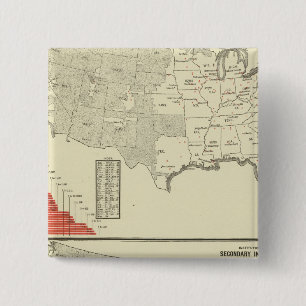 Normal schools and Secondary instruction 15 Cm Square Badge