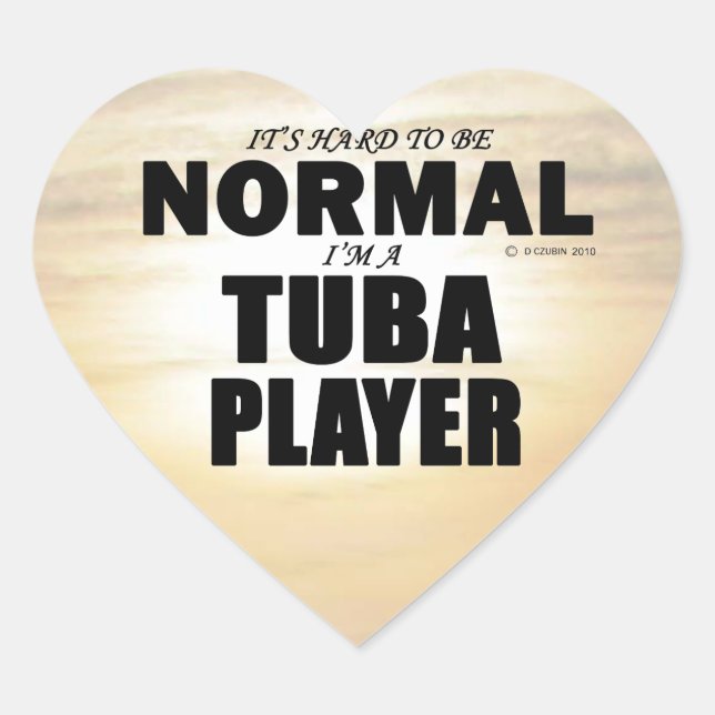Normal Tuba Player Heart Sticker (Front)