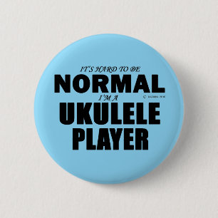 Normal Ukulele Player 6 Cm Round Badge