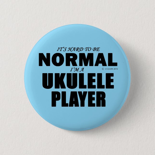 Normal  Ukulele Player 6 Cm Round Badge (Front)