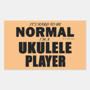 Normal Ukulele Player Rectangular Sticker