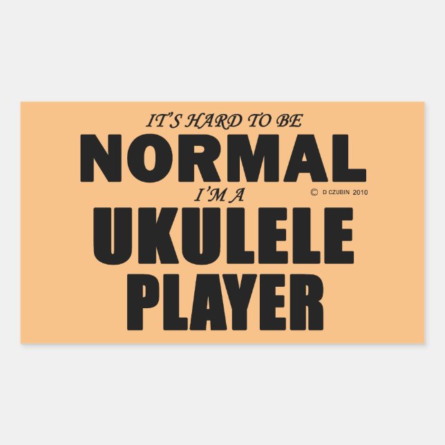 Normal Ukulele Player Rectangular Sticker (Front)