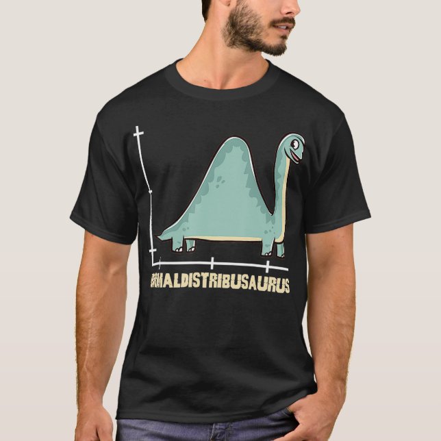 Normaldistribusaurus Dinosaur Funny Statistics Mat T-Shirt (Front)