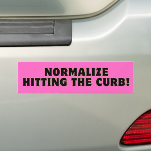 Normalise Hitting the Curb! Cute Y2K Vibes Funny  Bumper Sticker