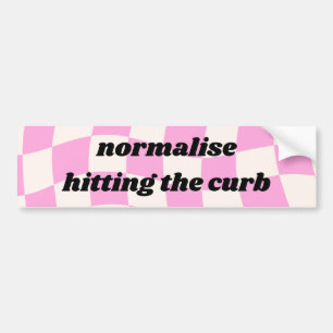 Normalise hitting the curb - funny bumper sticker