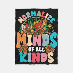 Normalise Minds Of All Kinds Autism Awareness Neur Fleece Blanket