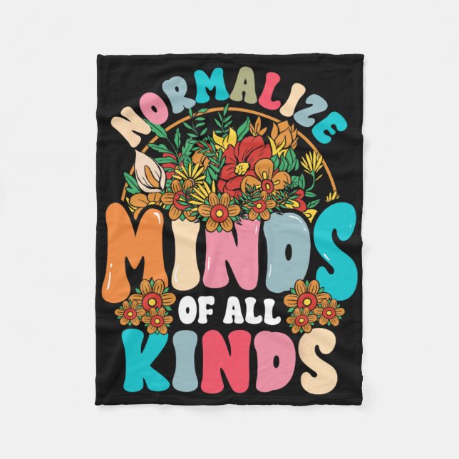 Normalise Minds Of All Kinds Autism Awareness Neur Fleece Blanket (Front)