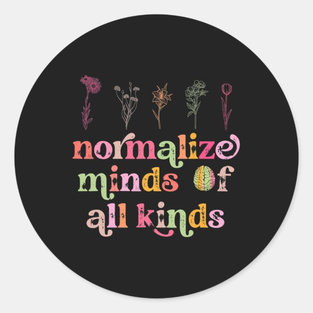 Normalise Minds Of All Kinds Autism Awareness Sped Classic Round Sticker (Front)