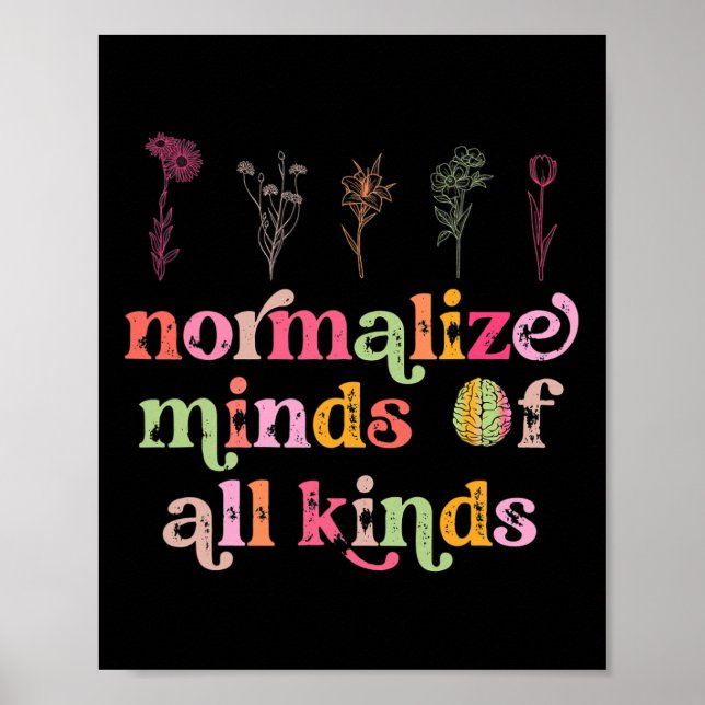Normalise Minds Of All Kinds Autism Awareness Sped Poster (Front)