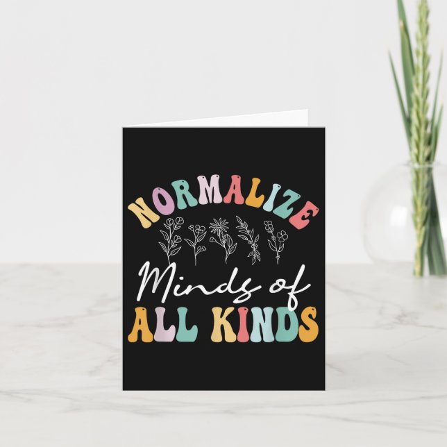Normalise Minds Of All Kinds Autism Awereness  Card (Front)
