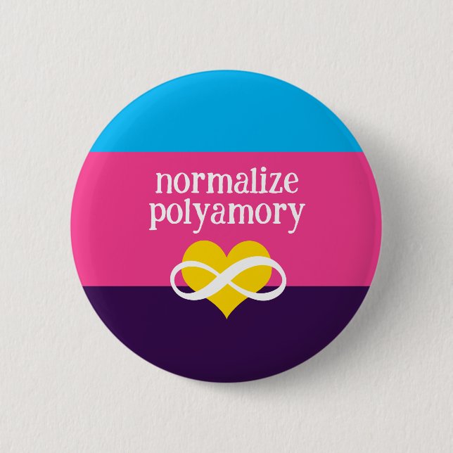 normalise polyamory 6 cm round badge (Front)